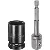 QUARKZMAN Bussola A Impatto Profonda 6 Punti 1/2 Guida 19mm Bussola Metrica 1.5 Lunghezza con Adattatore Alesaggio Esagonale 1/4, Acciaio CR-V Set Adattatore Bussola Per Dadi E Bulloni