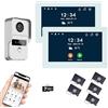 ANJIELO SMART Sistema videocitofonico a 2 fili dell'appartamento 1080P Camera 7 pollici Touch Monitor, kit videocitofono WiFi per la casa, rilevamento del movimento (1 bianco Campanello + 2 bianco Monitor)