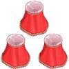 BestAlice 3 Pezzi Paralume Piccolo, Paralume in Tessuto con Paralume per Lampadario, Paralume in Tessuto E14 Paralume Moderno a Clip per Lampade da Parete a Candela Lampadario, Rosso
