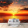 Generic Vista Sul Mare Al Tramonto Carta da Parati Rosso Arancio Carta da Parati TNT Fotomurali Moderna Carta Parati Fotomurale 3D Effetto per Soggiorno, Camera Letto, Sala Pranzo, TV Sfondo 200x140 cm