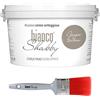 bianco Shabby CHALK PAINT Grigio Tortora & PENNELLO - Pittura Shabby Chic Vintage EXTRA OPACA (2,5 Litro) + 1 Pennello (50 mm)