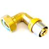 Tiemme Raccordo per gas curvo con girello e guarnizione piana 20mm x 3/4 per tubo multistrato
