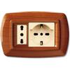 ELETTROCANALI Placca serie Tondo', 2 moduli, UNEL, plastica, legno chiaro, compatibile con BTicino Magic - Elettrocanali ECL2598LC
