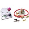 M SHOP ITALIA Kit supporto bombola 1/4 e 5/16 R600a R290 R32 completo di tubi e adattatori + bilancia 7kg max precisione risoluzione 1gr.