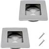Coufce Confezione da 2 maniglie da incasso a filo da 50 x 50 mm, in acciaio inox, quadrate, invisibili, piatte, per porte di armadi, porte tascabili, credenze della cucina