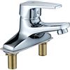 BaiWaNG Rubinetto per lavabo a due vie in rame silo rubinetto per lavabo a due fori caldo e freddo rubinetto per lavabo a due fori a due vie con acqua mista, rubinetto a due vie in rame 102