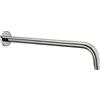 Inbagno Braccio doccia satinato 35 cm con design tondo in acciaio inox, supporto a muro per soffione con attacco standard G 1/2
