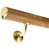 Treppen- und Geländerstudio Graber Corrimano in legno di quercia laccato 45 mm rotondo con tappo in ottone e 3 supporti (300 cm)