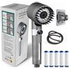 Homgo Pulifer Doccino per Doccia, Doccino Filtrante Pulifer con 3 Modalità di Spray, Testa Doccia Regolabile Manubrio, Funzione On/Off, Tubo 1.5M