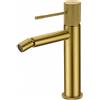 MICE COLLECTION MIICE Rubinetto Monocomando per Bidet in Ottone Rubinetti WC Rubinetti Bagno Adatto per Acqua Freddo/Calda Colro Oro Spazzolato BDD038-2OC