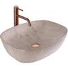 Rea - Lavabo Da Appoggio Freja Beige Lavandino Bagno 510 X 395 X 140 mm Ceramica (Beige)