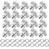 METALLIXITY Occhielli con Rondelle (8 x 4 x 7mm) 100pz, Kit Grommet Rame ]Cromato Cromato - per Pelle Tela Abbigliamento Fai-da-Te Artigianato Fabbricazione, Argento Tono