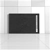 Mato Piatto Doccia Rettangolare 70x100x3cm in Pietra Vulcanica e Resina Mista finitura Pietra Nera Ruvida Ultraslim Antiscivolo Antibatterico