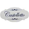 GUIZZO Creart - Targa Personalizzata con Nome/Via/Famiglia in Ceramica, Targhetta Personalizzata Modificabile con Fori, Targhetta Porta Ingresso con Numero Civico Esterno Made in Italy 18x9H cm Bianco