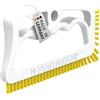 FUGINATOR® Spazzola per fughe - Spazzola per la pulizia delle fughe del bagno, WC, cucina, Pulizia di pareti e pavimenti - Pratica spazzola per fughe e piastrelle - bianca/giallo