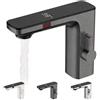 RANRAO Rubinetto automatico con sensore a infrarossi con visualizzazione della temperatura, rubinetto per lavabo con sensore intelligente, schermo digitale per acqua calda e fredda, rubinetto senza contatto
