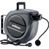 Wiltec Avvolgicavo elettrico automatico 20 m + 2 m, avvolgitore cavo automatico 1500-3200 W, prolunga elettrica avvolgibile con staffa a 180°
