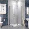 Acezanble Doppia Porta Battente e Pieghevole 80x80 cm per Box Doccia Angolare Alto 195 cm in Vetro Temperato Trasparente Anticalcare da 6 mm Telaio in Alluminio Cromo Lucido