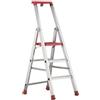 Svelt Scala Alluminio 3 Gradini Professionale con Parapetto, Maniglione, Porta Attrezzi, Ampia Piattaforma Zigrinata ed Evoluto Sistema di Ribordatura Automatica