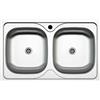 FHULLER TM862IBC Lavello da incasso 2 vasche | Acciaio Inox Prelucido | 86x50 cm | Foro Scarico 3,5" | Lavello Cucina Resistente, Igienico e Facile da Pulire