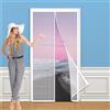 WCHENHUI Zanzariera per Porta con Telaio in Alluminio 113 x 255 cm Installazione Senza Fori Zanzariera Magnetica Nero per Corridoi/Porte/Patio, Bianco