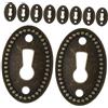 KONTONTY Piastre di Copertura per Serratura Ovali Vintage in Lega di Zinco 10 Pezzi per Cassetti e Pareti, Pratiche e Decorative per Casa e Ufficio