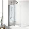 EMKE Schermo per Vasca, 110x140 cm, Schermo per Doccia per Vasca con Rivestimento Nano Easy Clean, Schermo per Doccia incernierato a 180°, Vetro di Sicurezza da 6 mm
