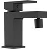 Parama Rubinetto per il Bagno Miscelatore Monocomando per Bidet interamente in Ottone con finitura Nero Opaco Design Squadrato Moderno per Scarico Automatico modello Grace