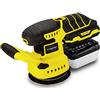 TROTEC Levigatrice a batteria PESS 10-20V - levigatrice 65 Watt, batteria multipla 20 V 2 Ah, livello di velocità 3.000-12.000 giri/min, superficie di levigatura Ø: 125 mm, 4 fogli abrasivi
