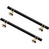 FEEIMOL 2 Pezzi Maniglie per Mobili da Cucina 160mm Maniglie Nero Oro Maniglie T Bar per Armadio in Lega di Zinco Maniglie Cassetti