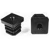 ajile Tappo Filettato 30 x 30 mm Quadro di Plastica NERO per Tubolari con Spessore 2,0 mm con Filettatura diam. 10 mm (M10) - Sacchetto di 10 Pezzi - ECM131x10-FBA