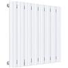 SONNI radiatore termoarreto a parete 630 x 619 x 48 mm, termosifone a soggiorno potenza 420 W, radiatore orizzontale strato singolo da bagno, connessioni centrali G 1/2 - Bianco
