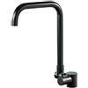 ZPSPZ Rubinetto Cucina Sottofinestra Pieghevole Miscelatore Cucina Abbattibile Monoforo Inox Acqua Fredda e Calda Girevole Rubinetto Pieghevole Cucina Sottofinestra-Nero