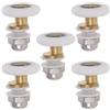 MroMax Ruote per porta della doccia, diametro 27 mm, pulegge scorrevoli in vetro, cuscinetti di ricambio per ruote per porte scorrevoli, box doccia, spa, colore: bianco e oro, 5 pezzi