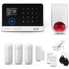 HUXGO® HXA003 Sistema di allarme casa senza fili con radio Sirena esterna WiFi + GSM | Impianto allarme casa kit con 1x sensori di allarme per finestre/portes, 3x rilevatori di movimento