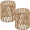 Cnwinu Paralume in rattan, 2 pezzi, colore marrone, paralume di ricambio per lampada a sospensione, lampada da terra, 15 cm, diametro 12 cm (2 pezzi)