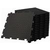 INTEC - Confezione da 10 piastrelle in PVC agganciabili nere 50x50 cm antiscivolo - Rivestimento per pavimenti Garage, Officina