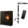 Sannover Thermique Stufa a pellet Slim Astral 12,2 kW nero Sannover + kit di installazione