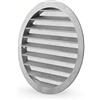 Arieggiare Griglia di Ventilazione Circolare in Alluminio grigia con Rete di protezione per la mandata e ripresa Aria esterna - diametro 160mm