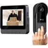 Zeerkeer Campanello senza fili con telecamera 1080P Videocitofono con schermo IPS 4,3 pollici Nessun WiFi richiesto Citofono Video Visione Notturna Telecamera HD 120° Citofono Esterno senza fili e Schermo