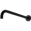Kiamami Valentina - Braccio Doccia Tondo Curvo | Attacco per Soffione Standard 1/2 | Design Moderno | Finitura Nero Opaco | Lunghezza 40cm, Nero, Ottone
