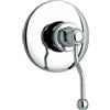 Yellowshop - Rubinetteria bagno vintage stile classico cromato, Miscelatore lavabo, bidet, doccia e vasca, Serie DUKE in ottone, leva laterale, design retrò (Doccia incasso)