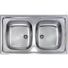 Yellowshop - MONDIAL 3 Lavello incasso acciaio inox 2 vasche cm 86x50 con sifone e piletta