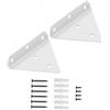 ANSIEDIO 2 Pezzi Staffe per Mensole Galleggianti, Staffa a Parete Triangolari, Mensola Staffa Angolare Reggimensola a Parete 80x100mm, Bianco