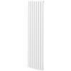 Monster Shop Radiatore a colonna ovale 1800mm x 480mm Designer Doppio pannello Termosifone Bianco Acciaio Inclusi Spazzola per la pulizia Kit di fissaggio e staffe