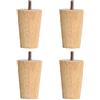 JIAOLUN123 4 Gambe per Mobili in Legno Piedini per Mobili in Rovere Conico Cabinet Cono Dritto Piedi del Divano Tavolo Letto Armadio Cabinet Armadietto Guardaroba Vite M10(15cm)