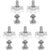 QUARKZMAN 5 Set Bulloni a T con Manopola M5 x 40mm Bulloni Filettati Bianco | M5 x 25mm, Manopola di Serraggio, Dado Esagonale, con Rondella, per Maschere Dispositivi Lavorazione Legno