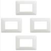 Bticino Matix Placca 3 Posti Tecnopolimero Bianco AM4803BBN Pezzi 4 Marca Bticino