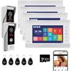 ANJIELO SMART Videocitofono, videocamera WiFi con monitor da 7 pollici, campanello cablato con 1080P, supporta l'ingresso della scheda e il rilevamento del movimento, audio bidirezionale (2 Campanello+4 Monitor)