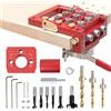 CDIYTOOL Maschera di tassello autocentrante 3 in 1, kit di localizzazione guida per trapano in lega di alluminio Kit di localizzazione per fori per cerniera con tassello regolabile con punte da trapano da